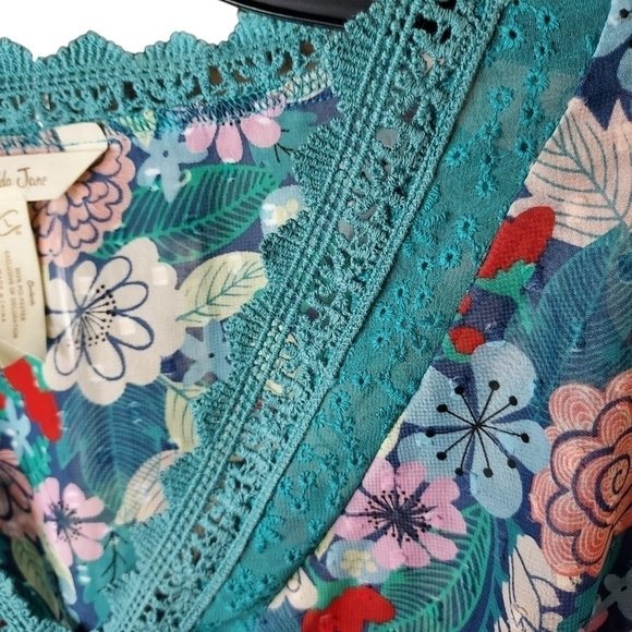 Matilda Jane Kookaburra large l/s boho floral lace peasant top - Picture 5 of 10